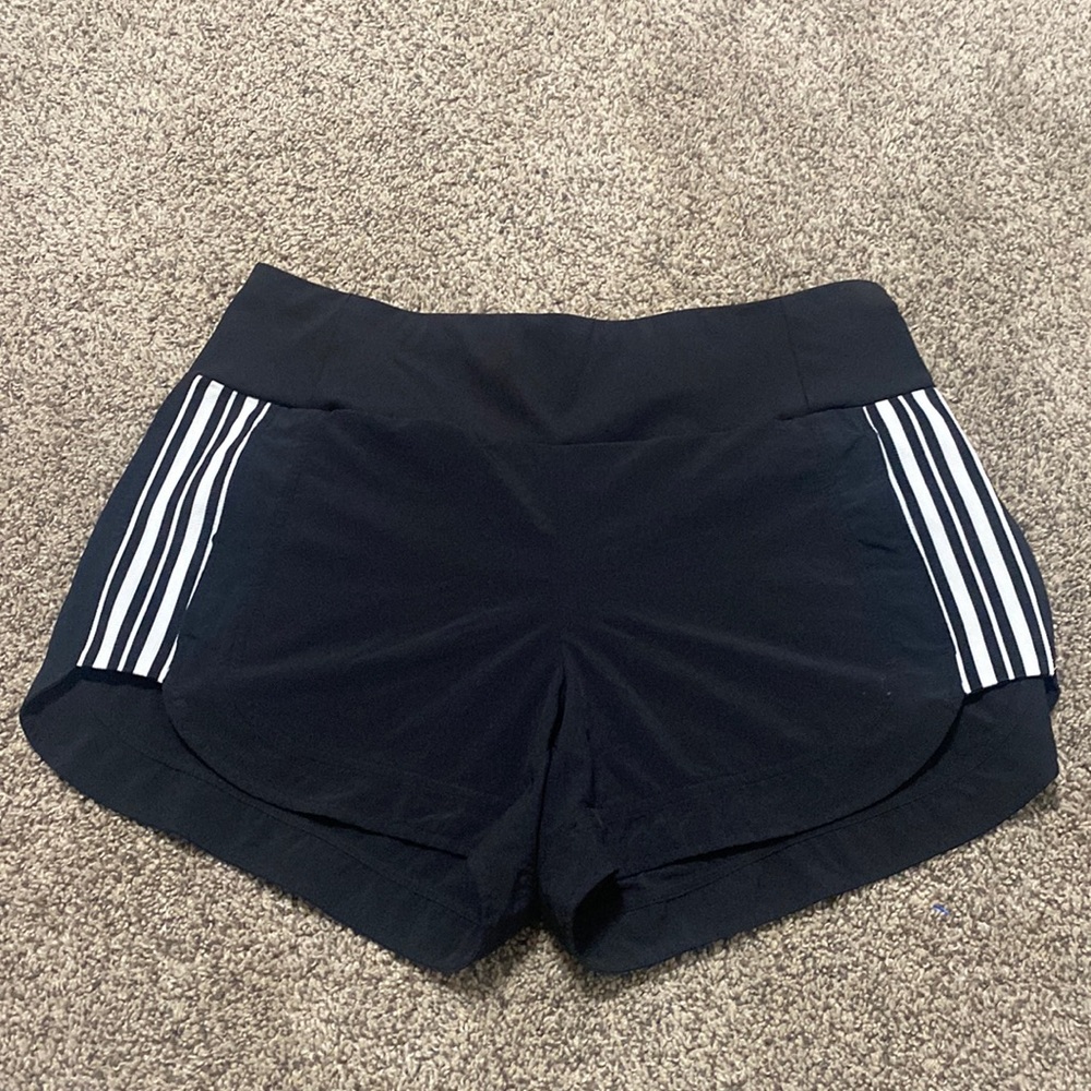 ATHLETA | Ascender Side Striped Athletic Shorts Size 12 Black & White